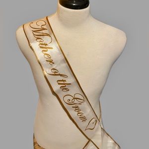 Sash | Mother of the Groom | Gold/White | NWOT